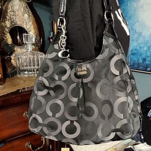 Coach NWOT Signature Madison OP ART Maggie Bag+Coach Bag Charm No Call Outs